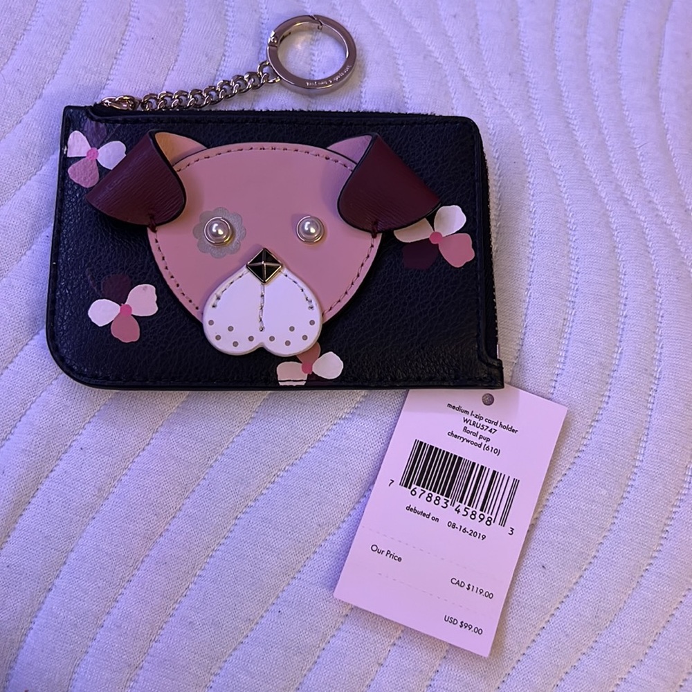 Kate Spade Floral pup dog wallet